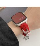 For Apple Watch 10 46mm / Ultra 2 / Ultra 49mm / 9 8 7 45mm / SE (2023) SE (2022) SE 6 5 4 44mm / 3 2 1 42mm Plush Soft Wrist Strap - Red / Star Moon