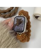 For Apple Watch 10 46mm / Ultra 2 / Ultra 49mm / 9 8 7 45mm / SE (2023) SE (2022) SE 6 5 4 44mm / 3 2 1 42mm Plush Watch Strap - Brown