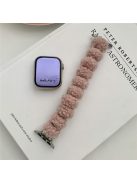 For Apple Watch 10 46mm / Ultra 2 / Ultra 49mm / 9 8 7 45mm / SE (2023) SE (2022) SE 6 5 4 44mm / 3 2 1 42mm Plush Watch Strap - Deep Pink