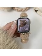 For Apple Watch 10 46mm / Ultra 2 / Ultra 49mm / 9 8 7 45mm / SE (2023) SE (2022) SE 6 5 4 44mm / 3 2 1 42mm Plush Watch Strap - Khaki