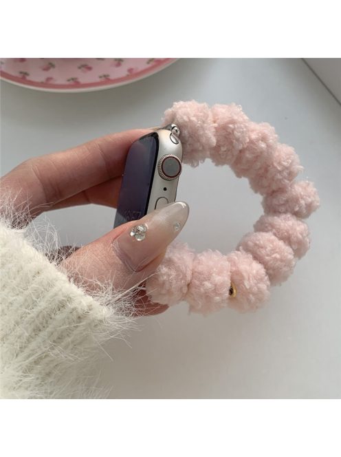 For Apple Watch 10 46mm / Ultra 2 / Ultra 49mm / 9 8 7 45mm / SE (2023) SE (2022) SE 6 5 4 44mm / 3 2 1 42mm Plush Watch Strap - Pink