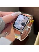 For Apple Watch 10 46mm / Ultra 2 / Ultra 49mm / 9 8 7 45mm / SE (2023) SE (2022) SE 6 5 4 44mm / 3 2 1 42mm PU Leather Band - Brown (Silver Buckle)