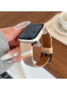 For Apple Watch 10 46mm / Ultra 2 / Ultra 49mm / 9 8 7 45mm / SE (2023) SE (2022) SE 6 5 4 44mm / 3 2 1 42mm PU Leather Band - Dark Apricot (Black Buckle)