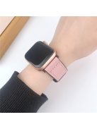 For Apple Watch 10 46mm / Ultra 2 / Ultra 49mm / 9 8 7 45mm / SE (2023) SE (2022) SE 6 5 4 44mm / 3 2 1 42mm PU Leather Coated Silicone Band - Pink