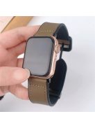 For Apple Watch 10 46mm / Ultra 2 / Ultra 49mm / 9 8 7 45mm / SE (2023) SE (2022) SE 6 5 4 44mm / 3 2 1 42mm PU Leather Coated Silicone Band - Taupe