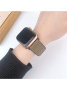 For Apple Watch 10 46mm / Ultra 2 / Ultra 49mm / 9 8 7 45mm / SE (2023) SE (2022) SE 6 5 4 44mm / 3 2 1 42mm PU Leather Coated Silicone Band - Taupe