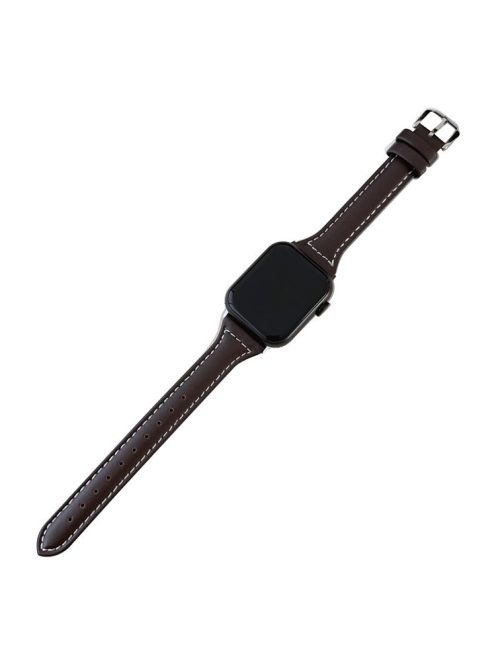 For Apple Watch 10 46mm / Ultra 2 / Ultra 49mm / 9 8 7 45mm / SE (2023) SE (2022) SE 6 5 4 44mm / 3 2 1 42mm PU Leather Wrist Strap - Dark Grey