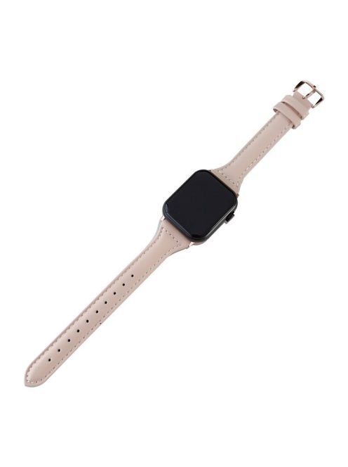 For Apple Watch 10 46mm / Ultra 2 / Ultra 49mm / 9 8 7 45mm / SE (2023) SE (2022) SE 6 5 4 44mm / 3 2 1 42mm PU Leather Wrist Strap - Light Pink