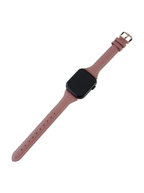 For Apple Watch 10 46mm / Ultra 2 / Ultra 49mm / 9 8 7 45mm / SE (2023) SE (2022) SE 6 5 4 44mm / 3 2 1 42mm PU Leather Wrist Strap - Pink