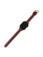 For Apple Watch 10 46mm / Ultra 2 / Ultra 49mm / 9 8 7 45mm / SE (2023) SE (2022) SE 6 5 4 44mm / 3 2 1 42mm PU Leather Wrist Strap - Wine Red