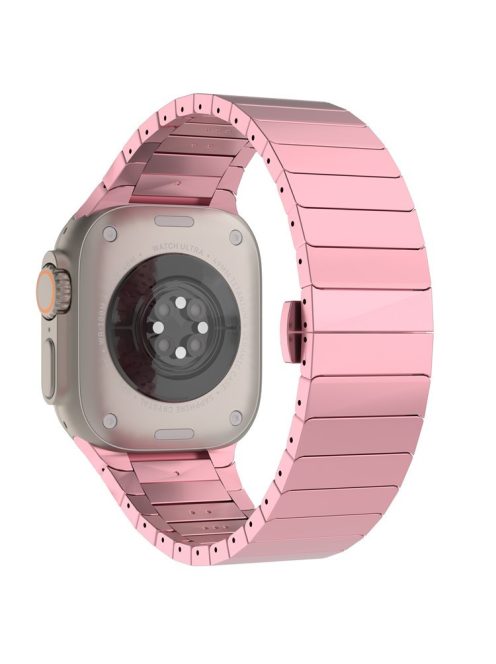 For Apple Watch 10 46mm / Ultra 2 / Ultra 49mm / 9 8 7 45mm / SE (2023) SE (2022) SE 6 5 4 44mm / 3 2 1 42mm Replacement 1-Bead Alloy Watch Band - Pink