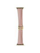 For Apple Watch 10 46mm / Ultra 2 / Ultra 49mm / 9 8 7 45mm / SE (2023) SE (2022) SE 6 5 4 44mm / 3 2 1 42mm Replacement Band Leather Watch Strap - Pink