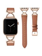 For Apple Watch 10 46mm / Ultra 2 / Ultra 49mm / 9 8 7 45mm / SE (2023) SE (2022) SE 6 5 4 44mm / 3 2 1 42mm Replacement Strap (Electroplated Buckle) - Brown