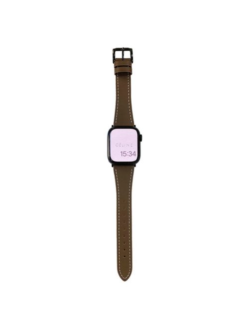 For Apple Watch 10 46mm / Ultra 2 / Ultra 49mm / 9 8 7 45mm / SE (2023) SE (2022) SE 6 5 4 44mm / 3 2 1 42mm Replacement Strap - Coffee