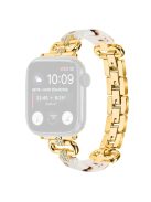 For Apple Watch 10 46mm / Ultra 2 / Ultra 49mm / 9 8 7 45mm / SE (2023) SE (2022) SE 6 5 4 44mm / 3 2 1 42mm Resin Band Strap - Gold+White