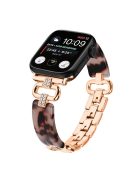 For Apple Watch 10 46mm / Ultra 2 / Ultra 49mm / 9 8 7 45mm / SE (2023) SE (2022) SE 6 5 4 44mm / 3 2 1 42mm Resin Band Strap - Rose Gold+Black