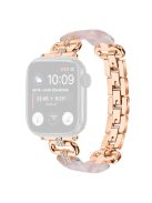 For Apple Watch 10 46mm / Ultra 2 / Ultra 49mm / 9 8 7 45mm / SE (2023) SE (2022) SE 6 5 4 44mm / 3 2 1 42mm Resin Band Strap - Rose Gold+Pink