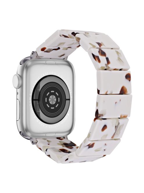 For Apple Watch 10 46mm / Ultra 2 / Ultra 49mm / 9 8 7 45mm / SE (2023) SE (2022) SE 6 5 4 44mm / 3 2 1 42mm Resin Blocks Strap - Nougat