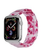 For Apple Watch 10 46mm / Ultra 2 / Ultra 49mm / 9 8 7 45mm / SE (2023) SE (2022) SE 6 5 4 44mm / 3 2 1 42mm Resin Blocks Strap - Peach Red