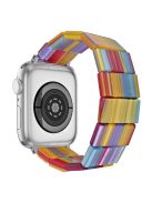 For Apple Watch 10 46mm / Ultra 2 / Ultra 49mm / 9 8 7 45mm / SE (2023) SE (2022) SE 6 5 4 44mm / 3 2 1 42mm Resin Blocks Strap - Rainbow