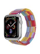 For Apple Watch 10 46mm / Ultra 2 / Ultra 49mm / 9 8 7 45mm / SE (2023) SE (2022) SE 6 5 4 44mm / 3 2 1 42mm Resin Blocks Strap - Rainbow