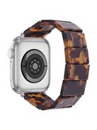 For Apple Watch 10 46mm / Ultra 2 / Ultra 49mm / 9 8 7 45mm / SE (2023) SE (2022) SE 6 5 4 44mm / 3 2 1 42mm Resin Blocks Strap - Tortoiseshell