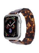 For Apple Watch 10 46mm / Ultra 2 / Ultra 49mm / 9 8 7 45mm / SE (2023) SE (2022) SE 6 5 4 44mm / 3 2 1 42mm Resin Blocks Strap - Tortoiseshell