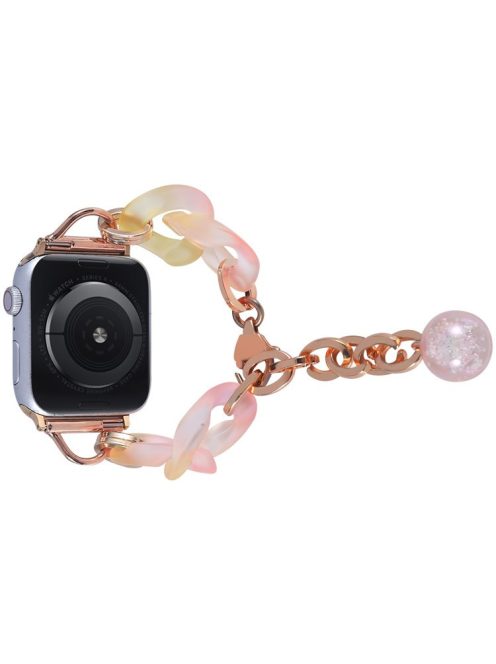 For Apple Watch 10 46mm / Ultra 2 / Ultra 49mm / 9 8 7 45mm / SE (2023) SE (2022) SE 6 5 4 44mm / 3 2 1 42mm Resin Bracelet Strap - Pink