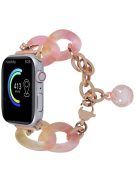 For Apple Watch 10 46mm / Ultra 2 / Ultra 49mm / 9 8 7 45mm / SE (2023) SE (2022) SE 6 5 4 44mm / 3 2 1 42mm Resin Bracelet Strap - Pink