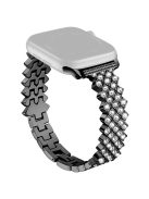 For Apple Watch 10 46mm / Ultra 2 / Ultra 49mm / 9 8 7 45mm / SE (2023) SE (2022) SE 6 5 4 44mm / 3 2 1 42mm Rhinestones Decor Zinc Alloy Wrist Strap - Black