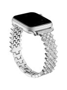 For Apple Watch 10 46mm / Ultra 2 / Ultra 49mm / 9 8 7 45mm / SE (2023) SE (2022) SE 6 5 4 44mm / 3 2 1 42mm Rhinestones Decor Zinc Alloy Wrist Strap - Silver