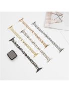 For Apple Watch 10 46mm / Ultra 2 / Ultra 49mm / 9 8 7 45mm / SE (2023) SE (2022) SE 6 5 4 44mm / 3 2 1 42mm Rhinestones Metal Watch Strap - Black