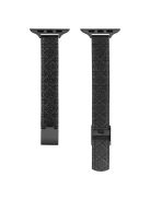 For Apple Watch 10 46mm / Ultra 2 / Ultra 49mm / 9 8 7 45mm / SE (2023) SE (2022) SE 6 5 4 44mm / 3 2 1 42mm Rhombus Grid Stainless Steel Watch Band - Black