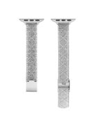 For Apple Watch 10 46mm / Ultra 2 / Ultra 49mm / 9 8 7 45mm / SE (2023) SE (2022) SE 6 5 4 44mm / 3 2 1 42mm Rhombus Grid Stainless Steel Watch Band - Silver