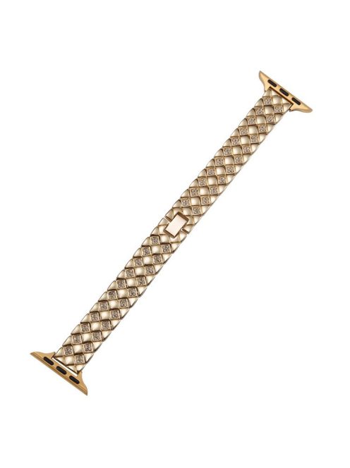 For Apple Watch 10 46mm / Ultra 2 / Ultra 49mm / 9 8 7 45mm / SE (2023) SE (2022) SE 6 5 4 44mm / 3 2 1 42mm Rhombus Zinc Alloy Strap - Gold