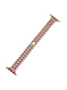 For Apple Watch 10 46mm / Ultra 2 / Ultra 49mm / 9 8 7 45mm / SE (2023) SE (2022) SE 6 5 4 44mm / 3 2 1 42mm Rhombus Zinc Alloy Strap - Rose Gold