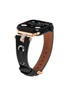 For Apple Watch 10 46mm / Ultra 2 / Ultra 49mm / 9 8 7 45mm / SE (2023) SE (2022) SE 6 5 4 44mm / 3 2 1 42mm Rose Gold Buckle Watchband - Black