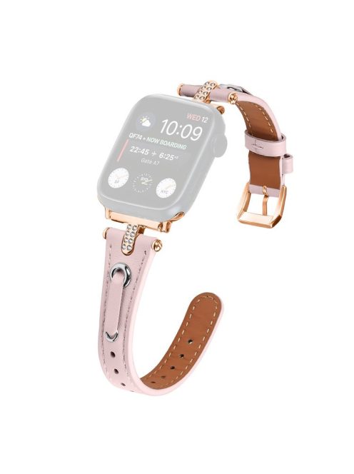 For Apple Watch 10 46mm / Ultra 2 / Ultra 49mm / 9 8 7 45mm / SE (2023) SE (2022) SE 6 5 4 44mm / 3 2 1 42mm Rose Gold Buckle Watchband - Pink