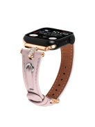 For Apple Watch 10 46mm / Ultra 2 / Ultra 49mm / 9 8 7 45mm / SE (2023) SE (2022) SE 6 5 4 44mm / 3 2 1 42mm Rose Gold Buckle Watchband - Pink