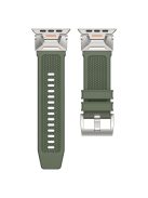 For Apple Watch 10 46mm / Ultra 2 / Ultra 49mm / 9 8 7 45mm / SE (2023) SE (2022) SE 6 5 4 44mm / 3 2 1 42mm Rubber Band Strap - Army Green