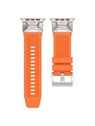 For Apple Watch 10 46mm / Ultra 2 / Ultra 49mm / 9 8 7 45mm / SE (2023) SE (2022) SE 6 5 4 44mm / 3 2 1 42mm Rubber Band Strap - Orange