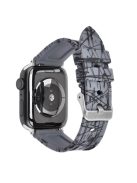 For Apple Watch 10 46mm / Ultra 2 / Ultra 49mm / 9 8 7 45mm / SE (2023) SE (2022) SE 6 5 4 44mm / 3 2 1 42mm Rubber Watch Band, Silver Buckle - Grey