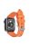 For Apple Watch 10 46mm / Ultra 2 / Ultra 49mm / 9 8 7 45mm / SE (2023) SE (2022) SE 6 5 4 44mm / 3 2 1 42mm Rubber Watch Band, Silver Buckle - Orange