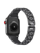 For Apple Watch 10 46mm / Ultra 2 / Ultra 49mm / 9 8 7 45mm / SE (2023) SE (2022) SE 6 5 4 44mm / 3 2 1 42mm S Pattern Metal Strap - Black