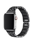 For Apple Watch 10 46mm / Ultra 2 / Ultra 49mm / 9 8 7 45mm / SE (2023) SE (2022) SE 6 5 4 44mm / 3 2 1 42mm S Pattern Metal Strap - Black