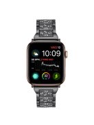 For Apple Watch 10 46mm / Ultra 2 / Ultra 49mm / 9 8 7 45mm / SE (2023) SE (2022) SE 6 5 4 44mm / 3 2 1 42mm S Pattern Metal Strap - Black