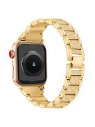 For Apple Watch 10 46mm / Ultra 2 / Ultra 49mm / 9 8 7 45mm / SE (2023) SE (2022) SE 6 5 4 44mm / 3 2 1 42mm S Pattern Metal Strap - Gold