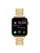 For Apple Watch 10 46mm / Ultra 2 / Ultra 49mm / 9 8 7 45mm / SE (2023) SE (2022) SE 6 5 4 44mm / 3 2 1 42mm S Pattern Metal Strap - Gold