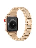 For Apple Watch 10 46mm / Ultra 2 / Ultra 49mm / 9 8 7 45mm / SE (2023) SE (2022) SE 6 5 4 44mm / 3 2 1 42mm S Pattern Metal Strap - Rose Gold