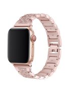 For Apple Watch 10 46mm / Ultra 2 / Ultra 49mm / 9 8 7 45mm / SE (2023) SE (2022) SE 6 5 4 44mm / 3 2 1 42mm S Pattern Metal Strap - Rose Pink